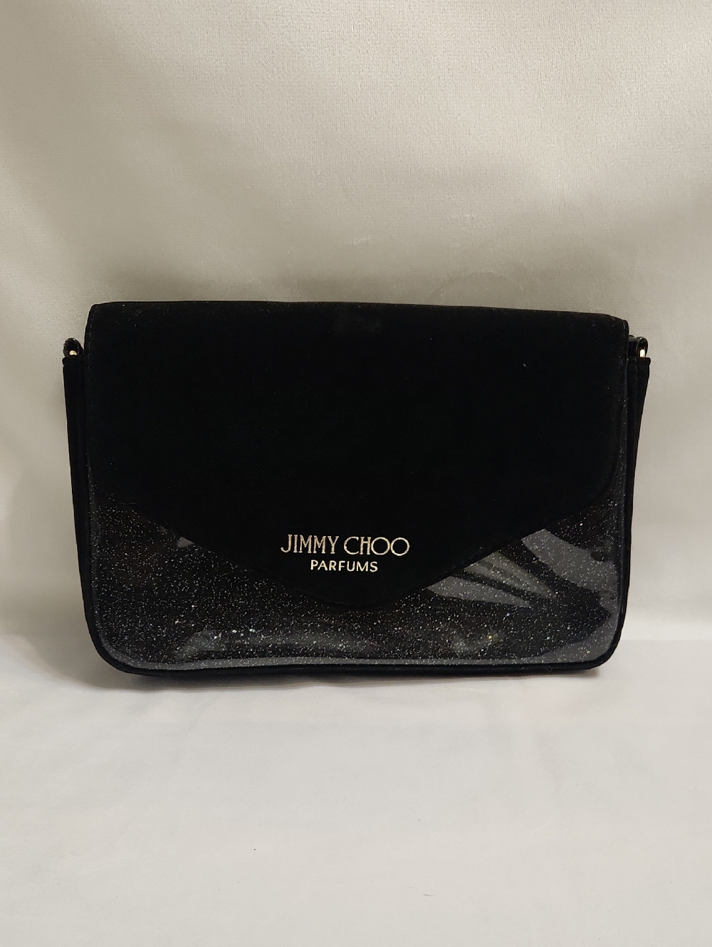 Jimmy Choo Parfums Black Velvet Glitter Crossbody Shoulder Bag